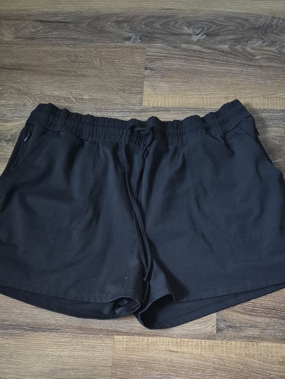 Cynthia Rowley Black High Waist Drawstring Utility Shorts Zip Pockets Women's L